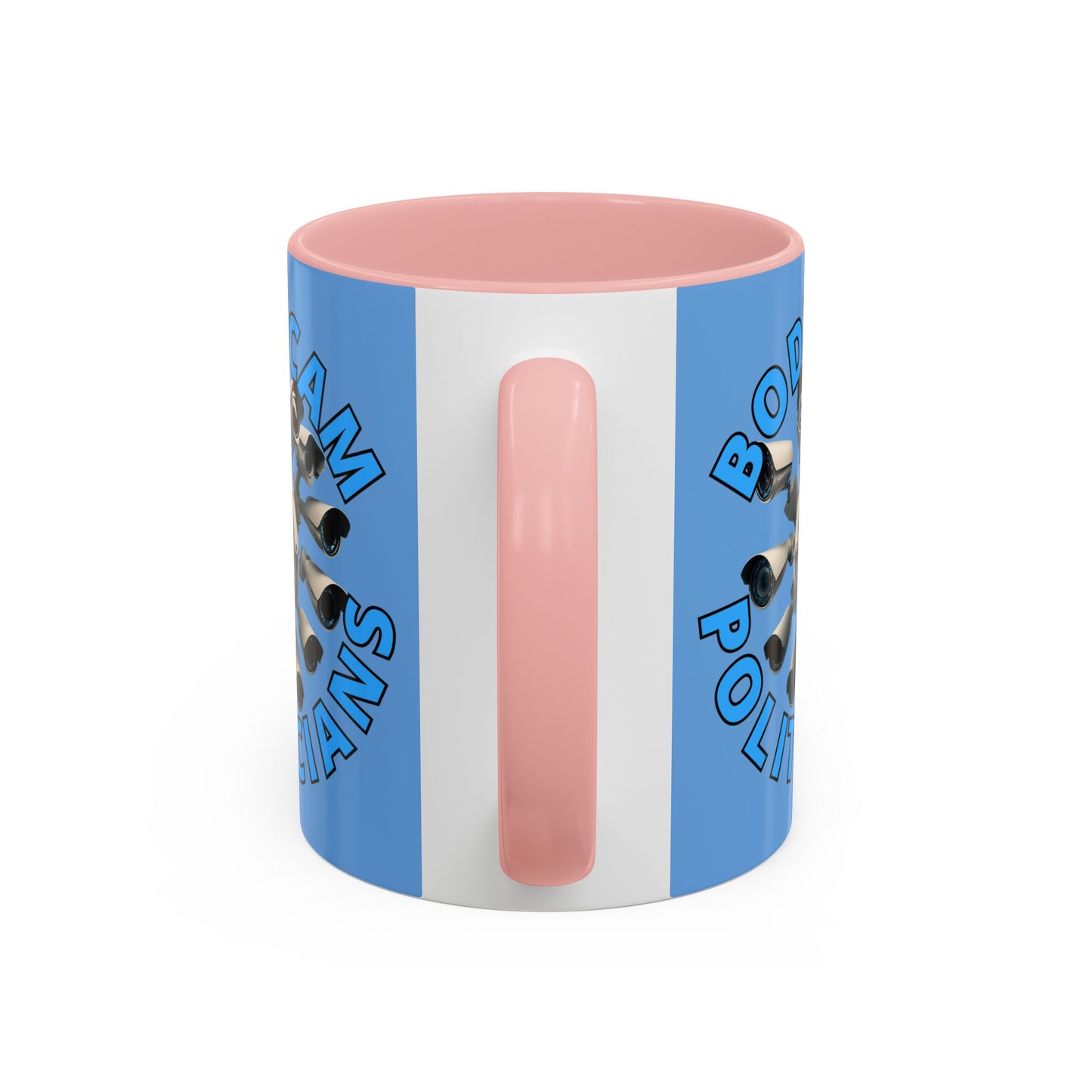 Bodycam the Politicians Cameras Blue Accent Mug by theGreenDragonTavern.shop