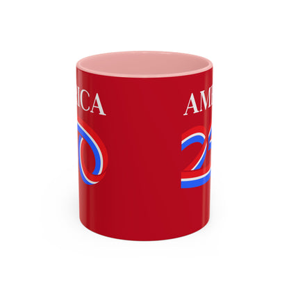 America 250 Red Accent Mug by theGreenDragonTavern.shop