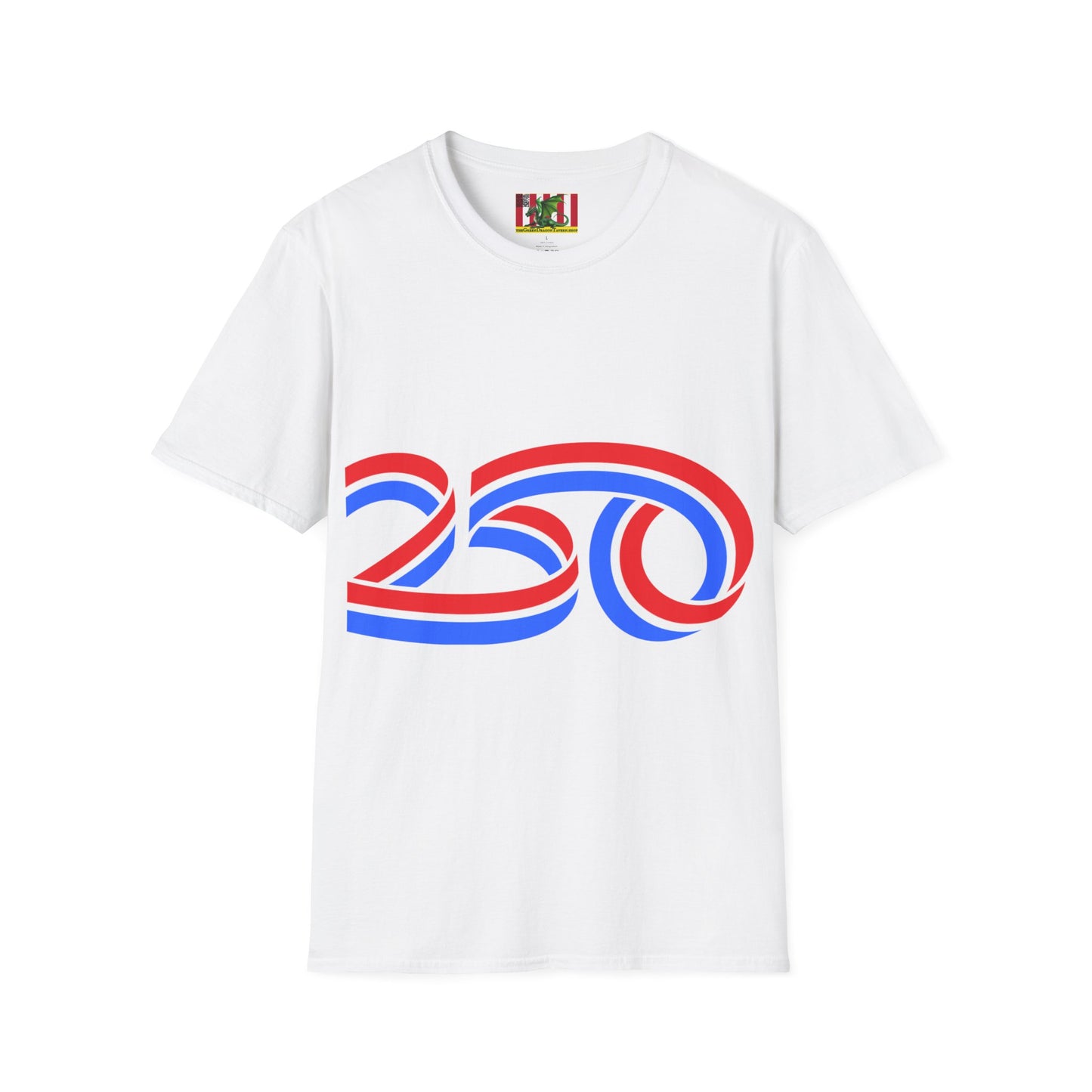 America 250 White font, Light colors, Unisex T-Shirt by theGreenDragonTavern.shop