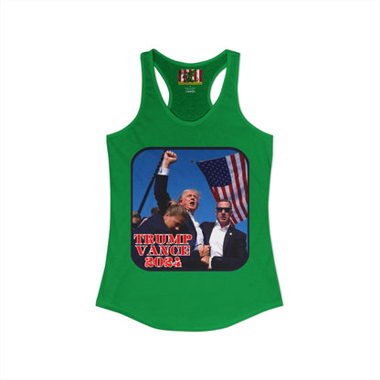 Trump and Vance 2024 Women's Racerback Tank Top by theGreenDragonTavern.shop