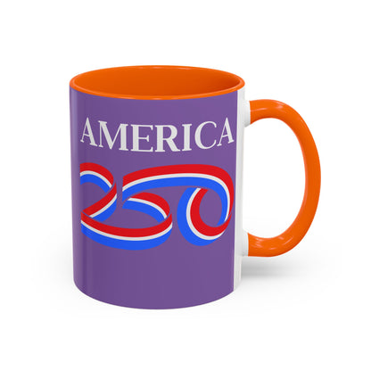 America 250 Light Purple Accent Mug by theGreenDragonTavern.shop