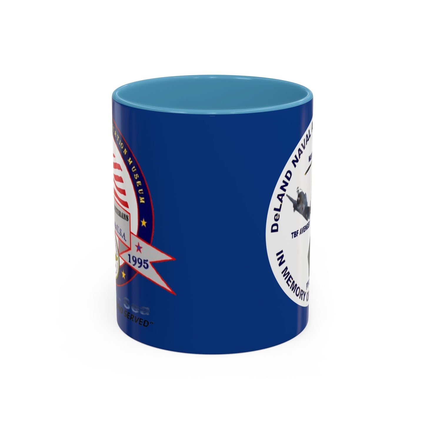 DNASM 2-sided, Founding & Student Art w/WhiteBG Dark Blue Accent Mug by theGreenDragonTavern.shop