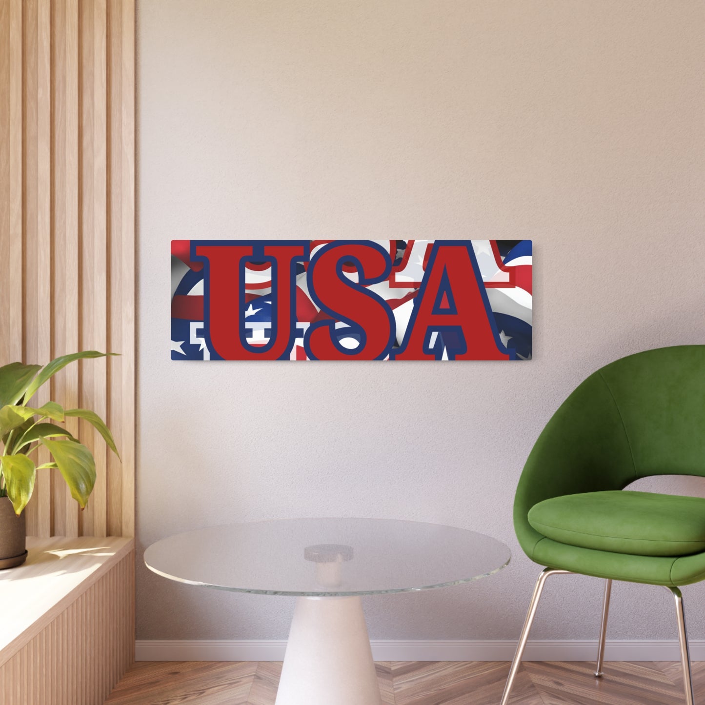 USA! USA! USA Red Center Metal Art Sign by theGreenDragonTavern.shop