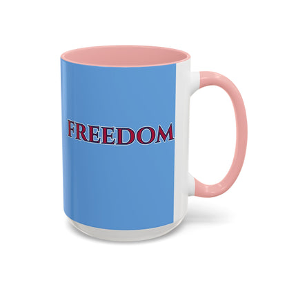 Freedom, Light Blue Accent Mug by theGreenDragonTavern.shop