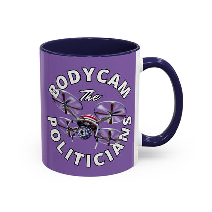 Bodycam the Politicians Drone Light Purple Accent Mug by theGreenDragonTavern.shop