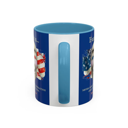 Ronald Reagan Freedom Vendetta Blue Accent Mug by theGreenDragonTavern.shop