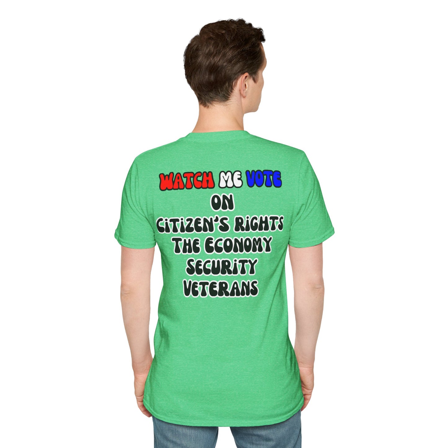 2-sided, I Am Woman Watch Me Vote Dark colors Unisex T-Shirt by theGreenDragonTavern.shop