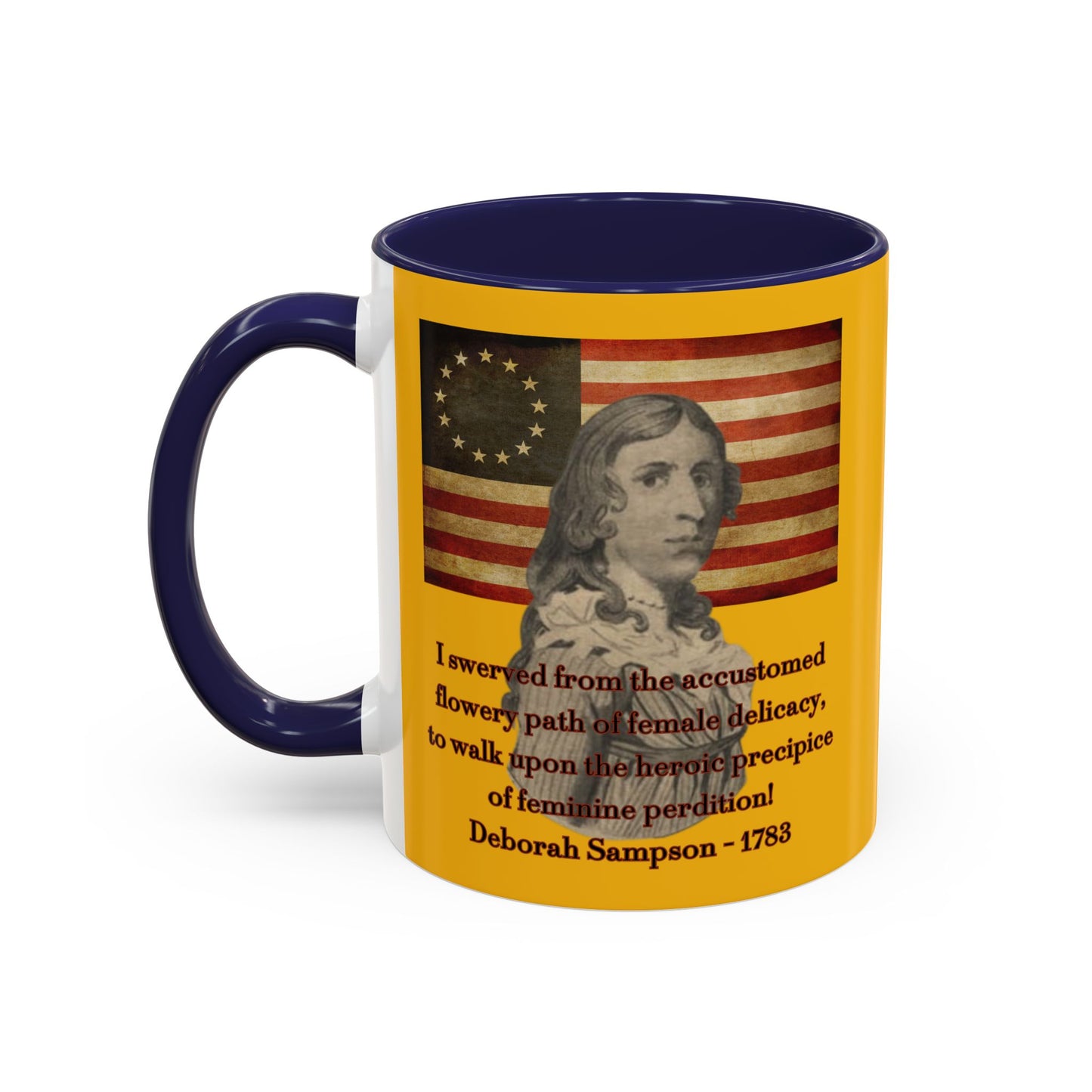 Deborah Sampson, America's Mulan Yellow Accent Mug by theGreenDragonTavern.shop