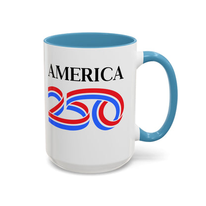 America 250 White Accent Mug by theGreenDragonTavern.shop
