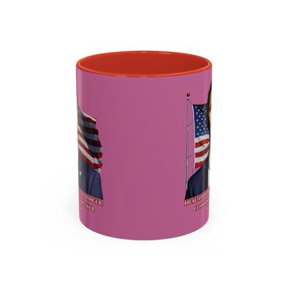 Charlie Kirk, Healthy Debate Pink Accent Mug by theGreenDragonTavern.shop