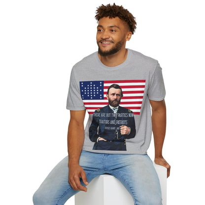 "Traitors and Patriots" Ulysses Grant Light colors Unisex T-Shirt by theGreenDragonTavern.shop