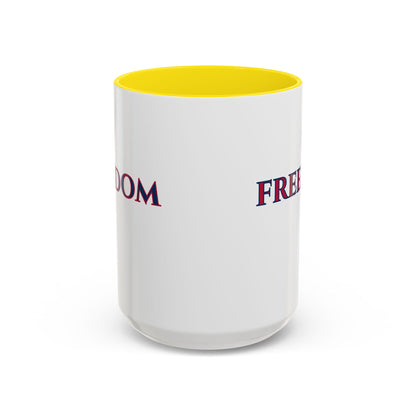 Freedom, White Accent Mug by theGreenDragonTavern.shop
