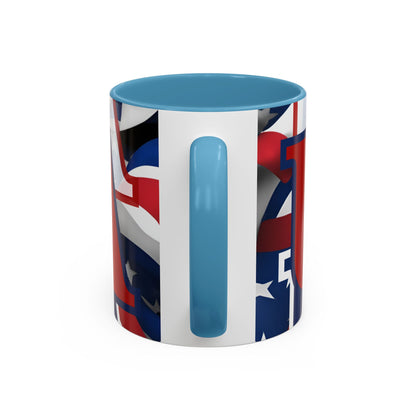 USA! USA! USA Red font Patriot Black Accent Mug by theGreenDragonTavern.shop