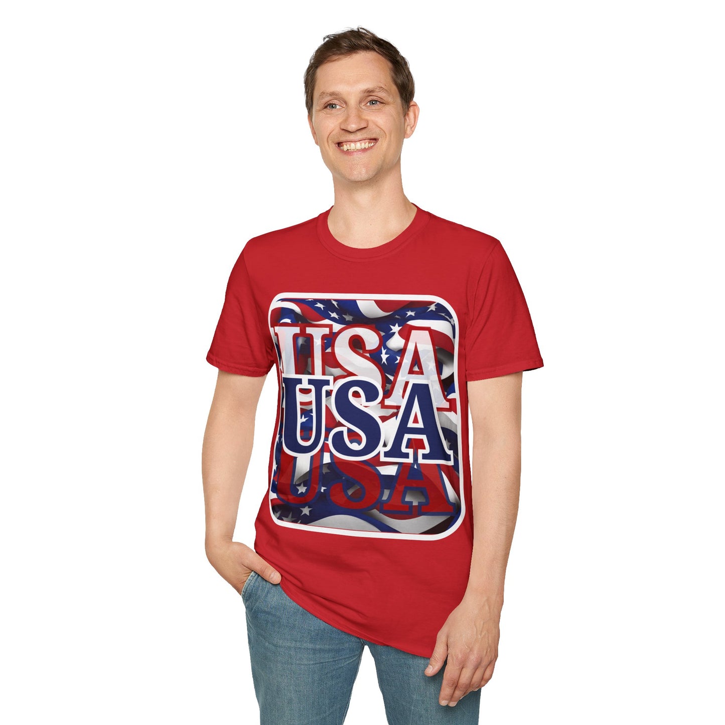 Red White and BLUE USA Patriot LTcolors Unisex T-Shirt by theGreenDragonTavern.shop