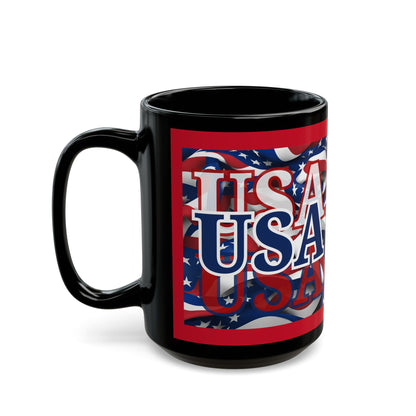 USA Blue font Center Patriot Red Mug by theGreenDragonTavern.shop