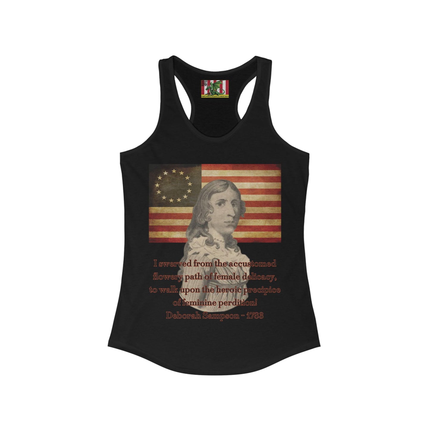 Deborah Sampson, America's Mulan Women's Racerback Tank Top by theGreenDragonTavern.shop