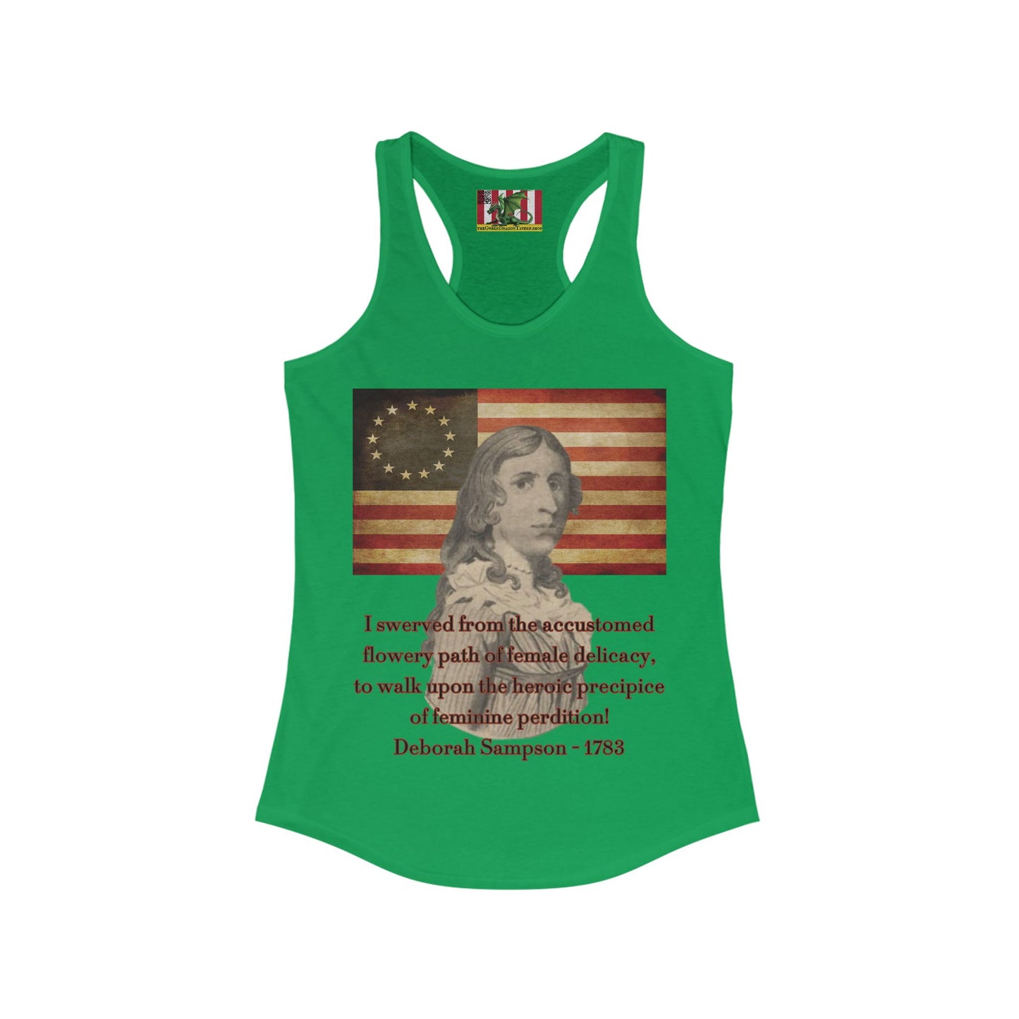 Deborah Sampson, America's Mulan Women's Racerback Tank Top by theGreenDragonTavern.shop