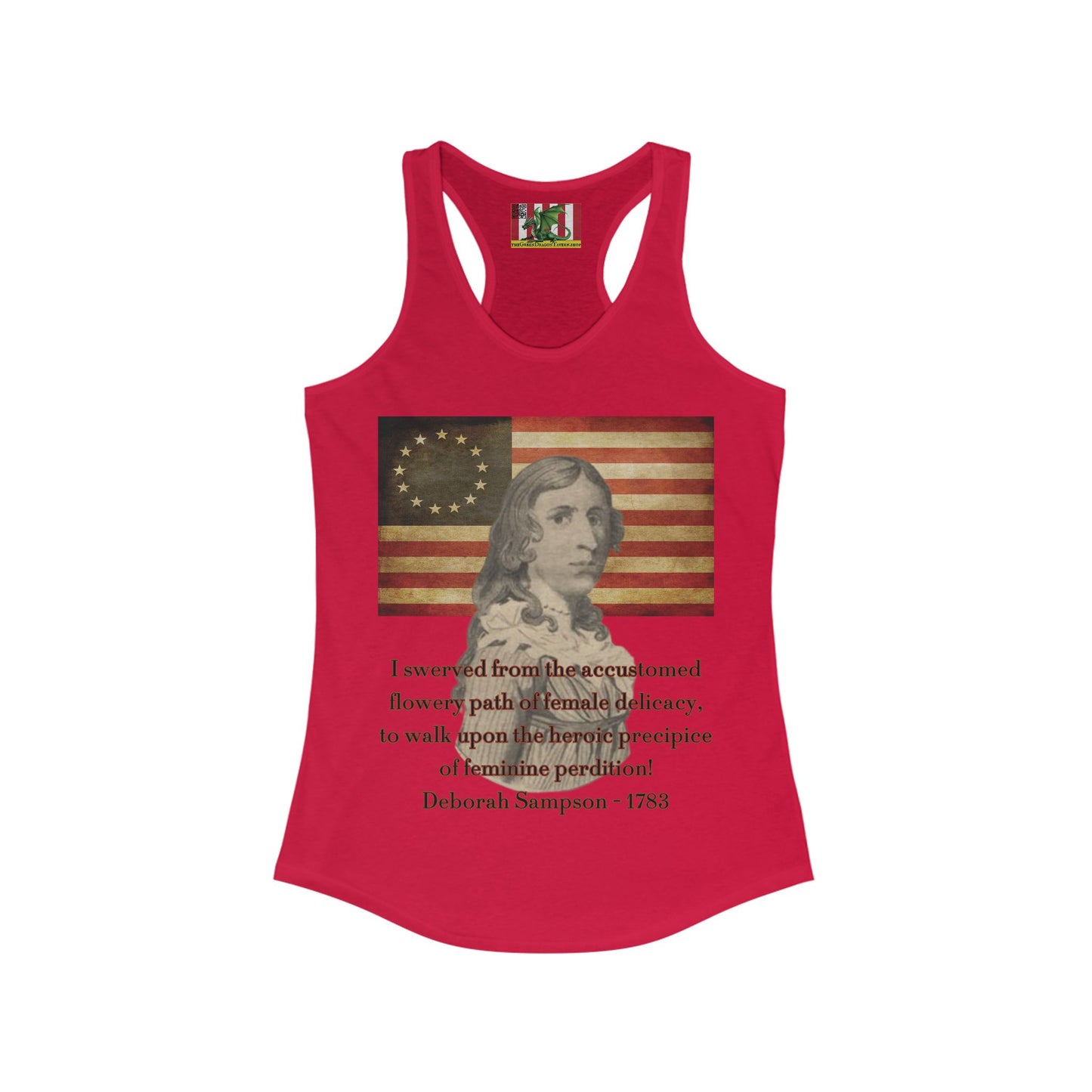 Deborah Sampson, America's Mulan Women's Racerback Tank Top by theGreenDragonTavern.shop