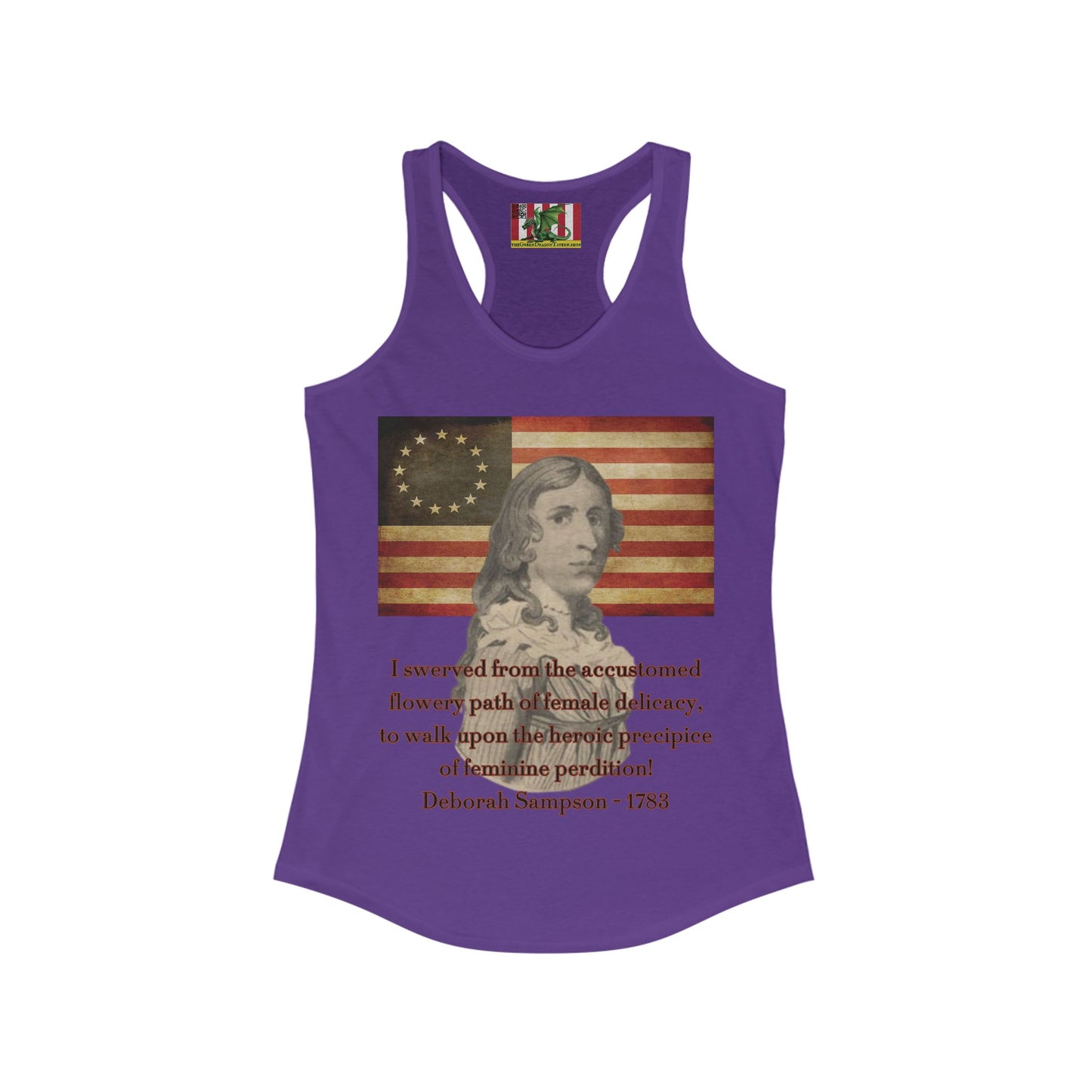 Deborah Sampson, America's Mulan Women's Racerback Tank Top by theGreenDragonTavern.shop