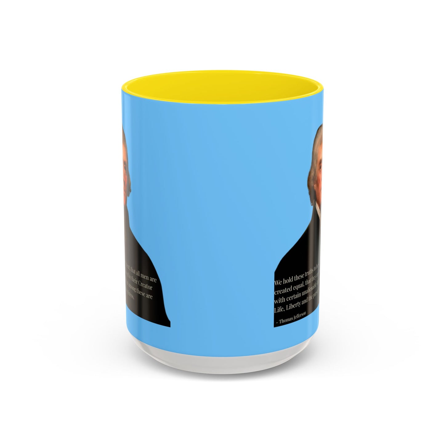 We hold these truths to be self-evident Light Blue Accent Mug by theGreenDragonTavern.shop