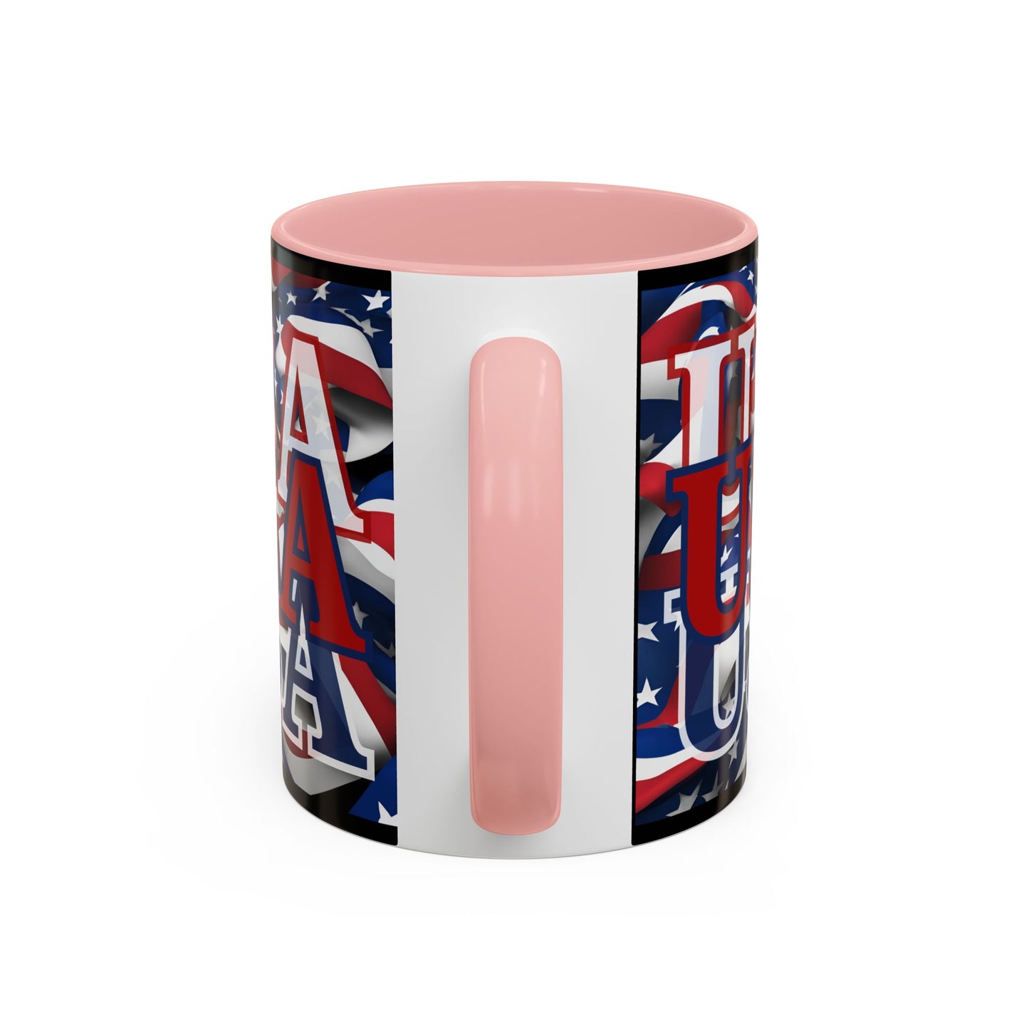 USA Red font Center Patriot Black Accent Mug by theGreenDragonTavern.shop