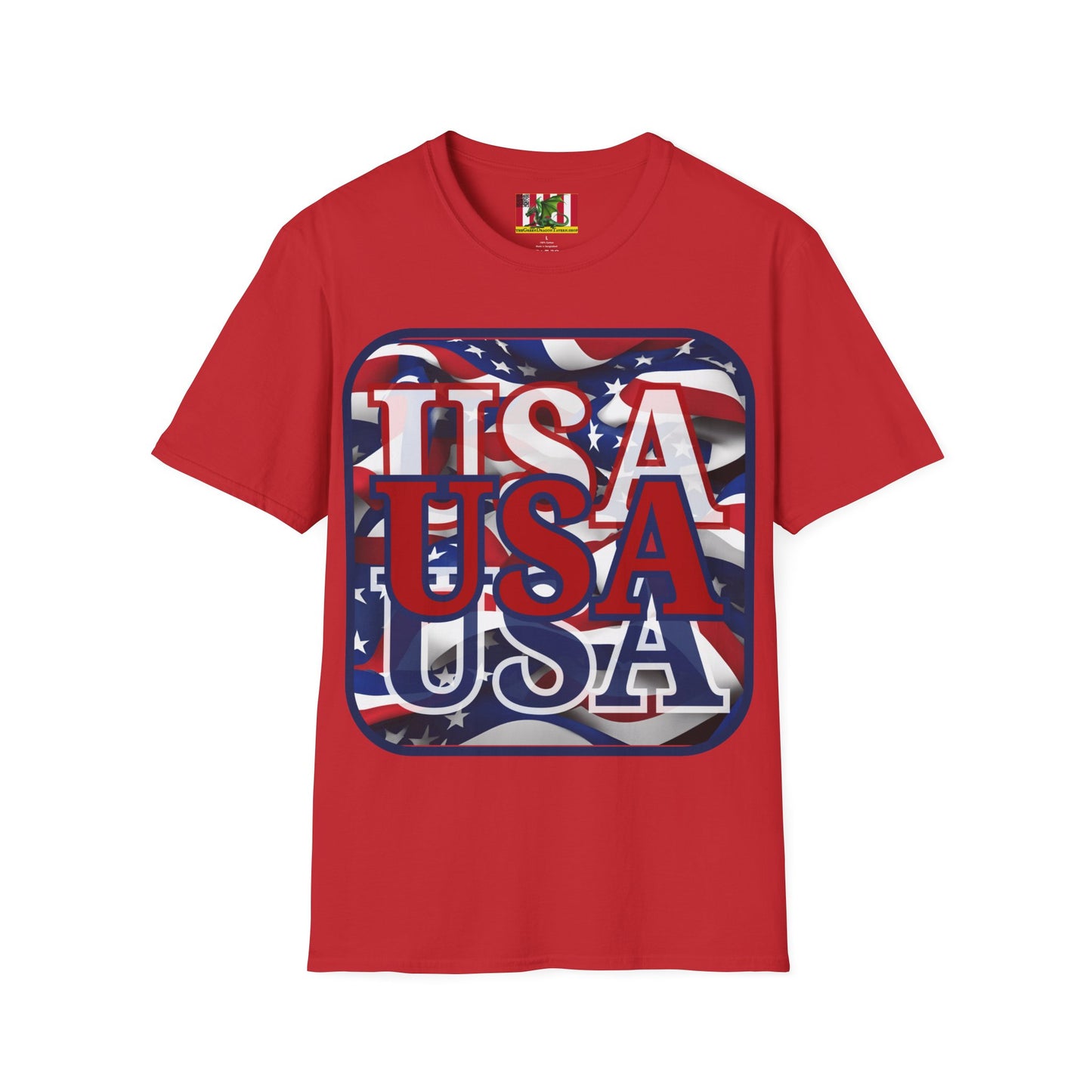 RED White and Blue USA Patriot Light colors Unisex T-Shirt by theGreenDragonTavern.shop