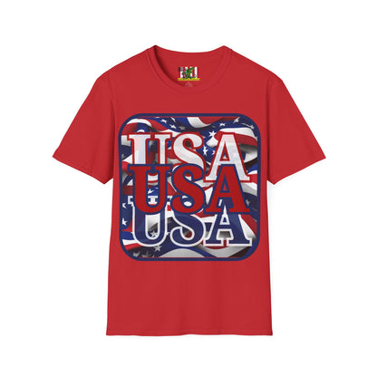 RED White and Blue USA Patriot Light colors Unisex T-Shirt by theGreenDragonTavern.shop