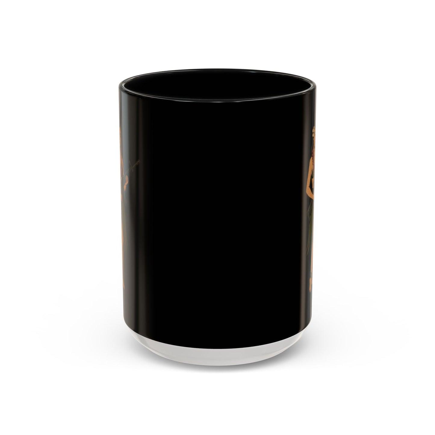 Hula Girl Packin' Heat Black Accent Mug by theGreenDragonTavern.shop