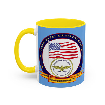 DeLand Naval Air Station Museum Light Blue Accent Mug by theGreenDragonTavern.shop