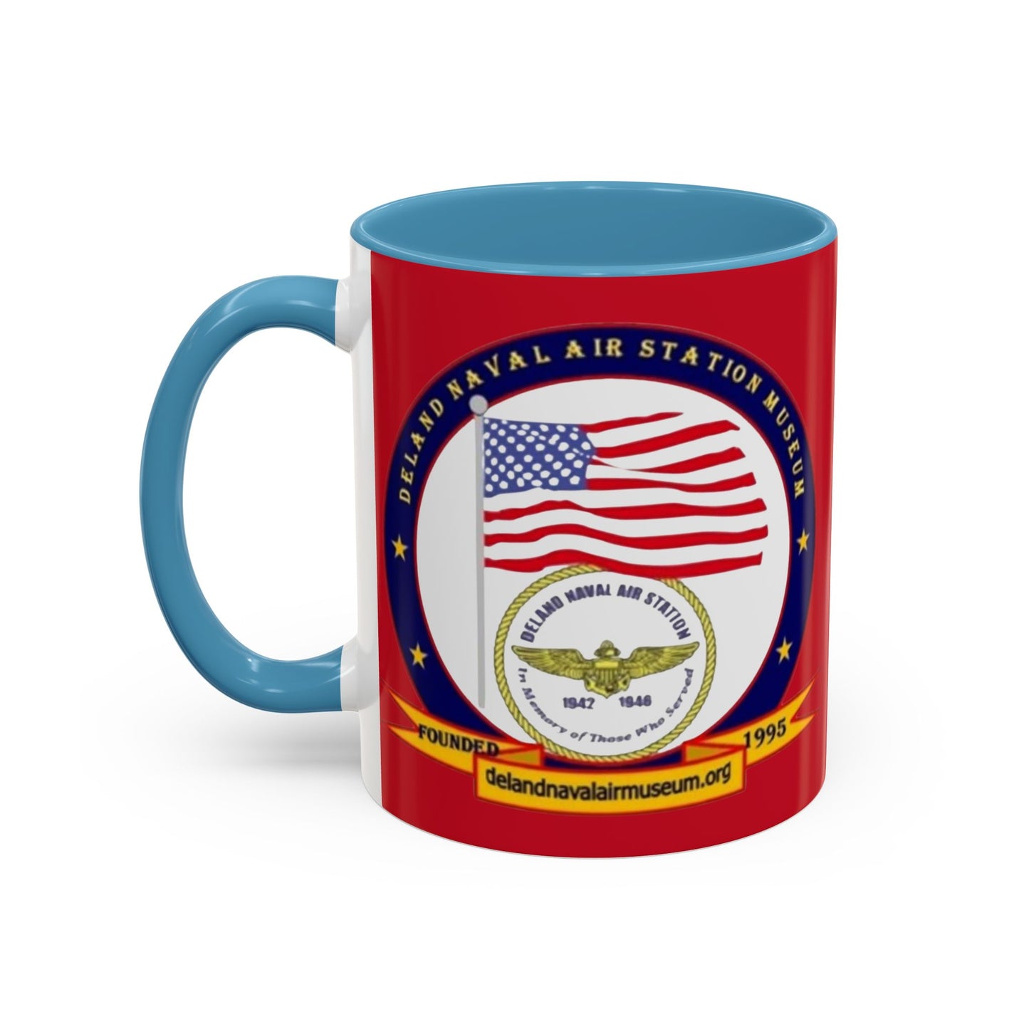 DeLand Naval Air Station Museum Red Accent Mug by theGreenDragonTavern.shop