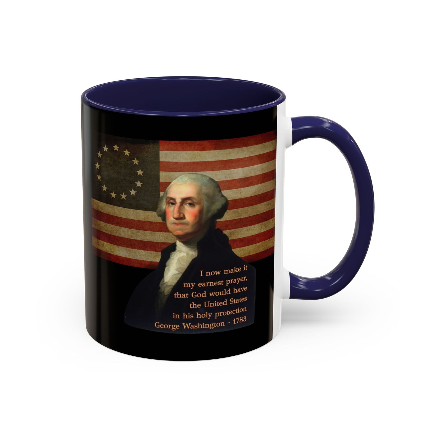 Washington's Earnest Prayer Black Accent Mug by theGreenDragonTavern.shop