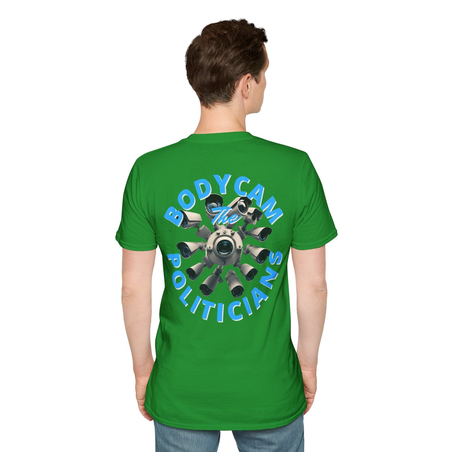 2-sided, Bodycam the Politicians Cameras Dark colors Unisex T-Shirt by theGreenDragonTavern.shop