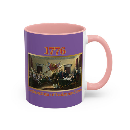 Declaration of Independence Light Purple Accent Mug by theGreenDragonTavern.shop