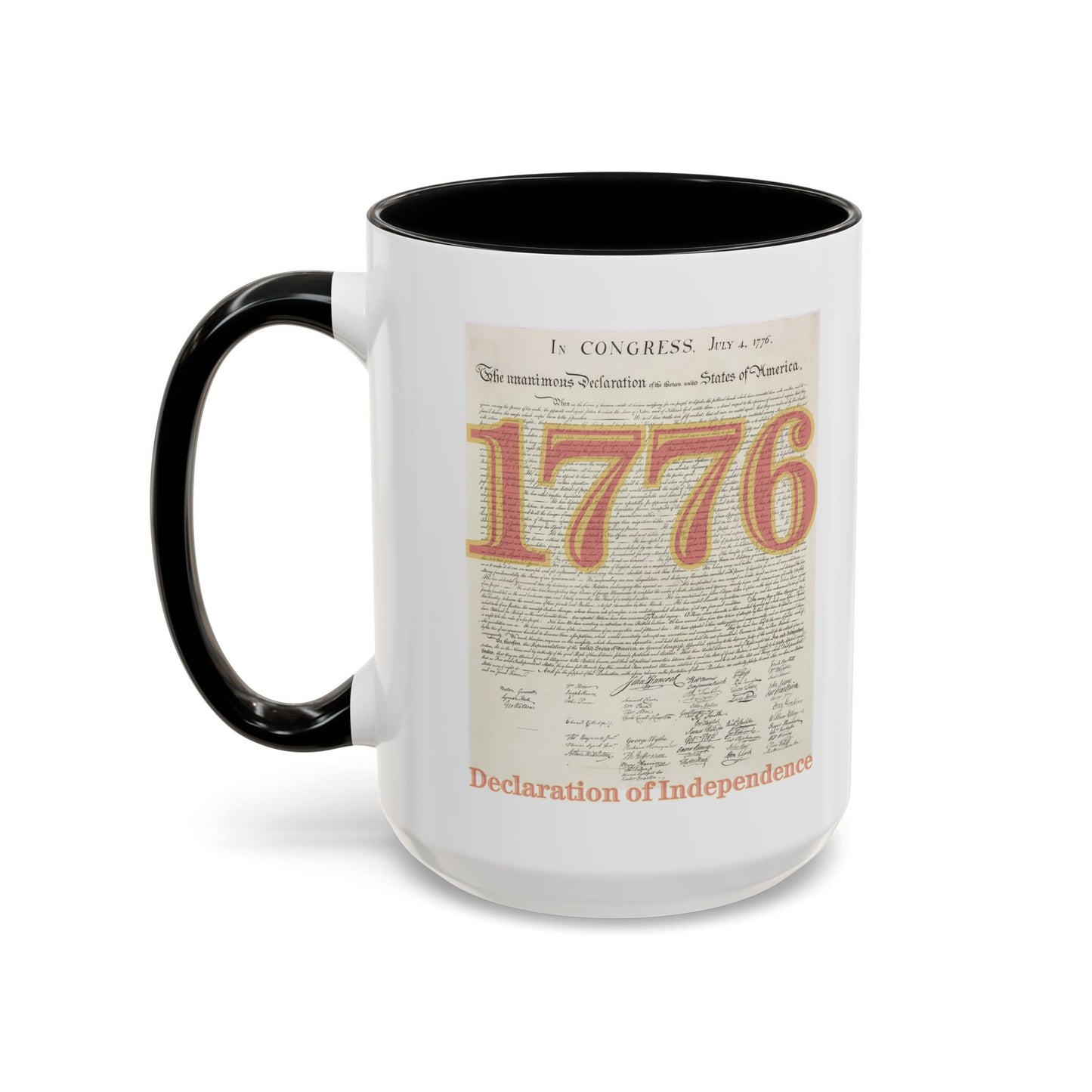 Declaration of Independence White Accent Mug by theGreenDragonTavern.shop