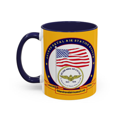 DeLand Naval Air Station Museum Yellow Accent Mug by theGreenDragonTavern.shop