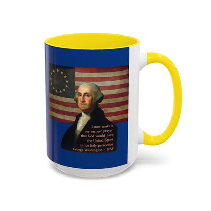 Washington's Earnest Prayer Dark Blue Accent Mug by theGreenDragonTavern.shop