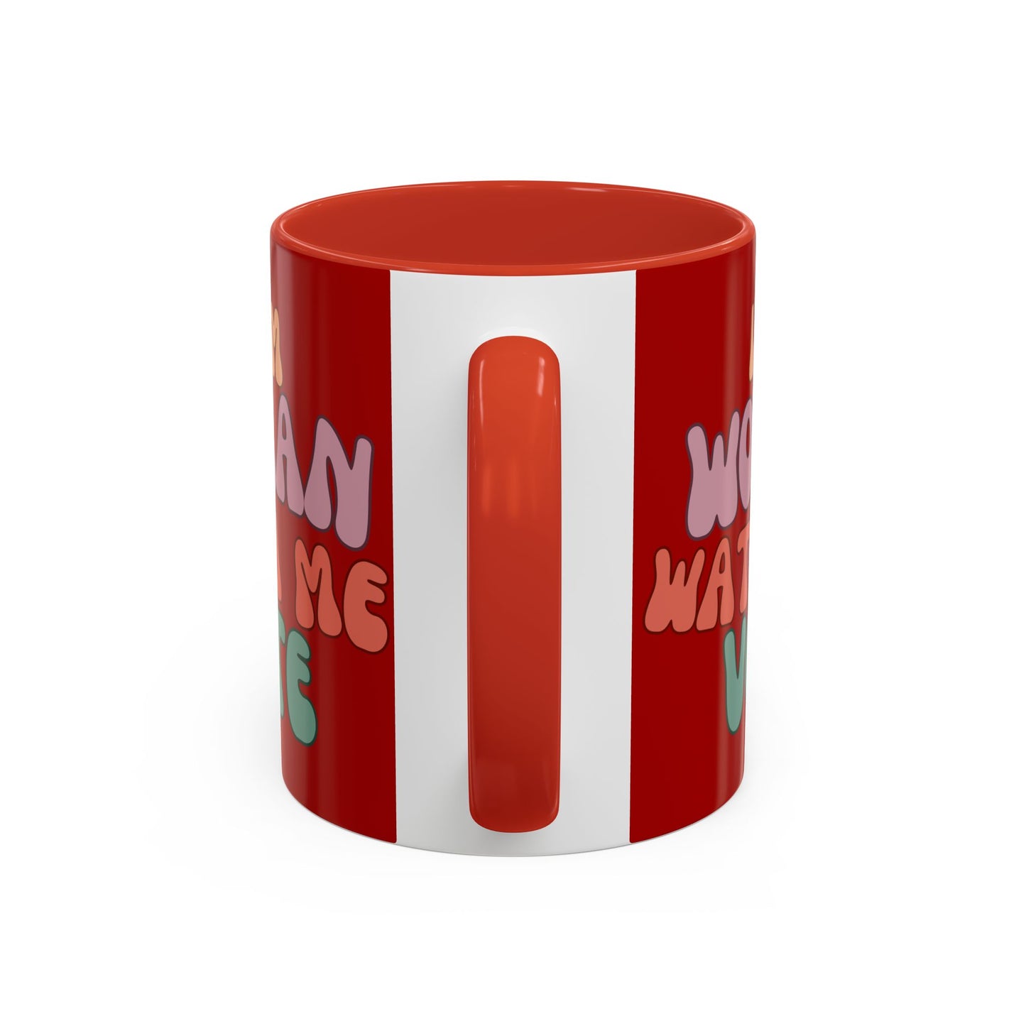 I Am Woman Watch Me Vote Red Accent Mug by theGreenDragonTavern.shop