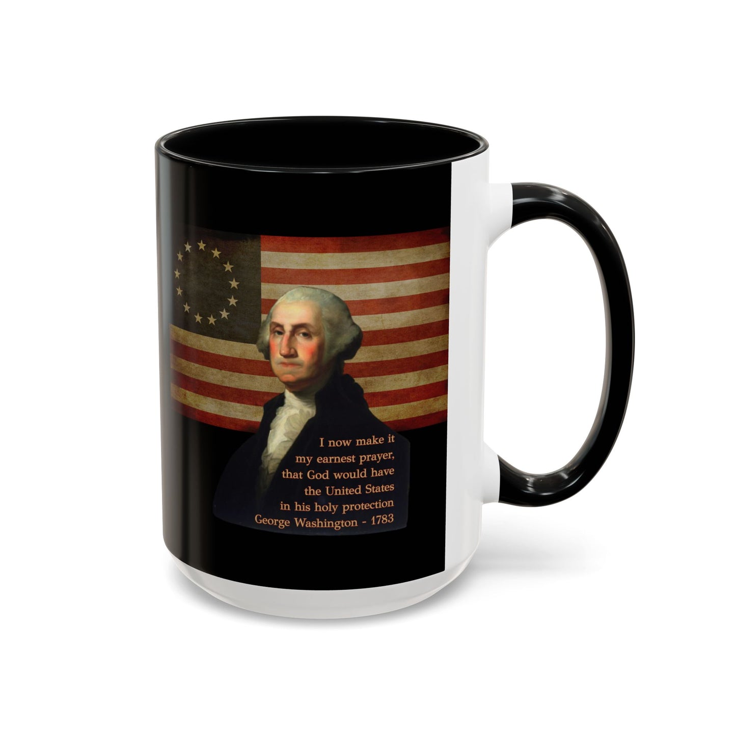 Washington's Earnest Prayer Black Accent Mug by theGreenDragonTavern.shop