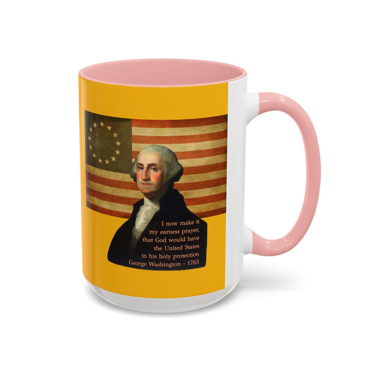Washington's Earnest Prayer Yellow Accent Mug by theGreenDragonTavern.shop