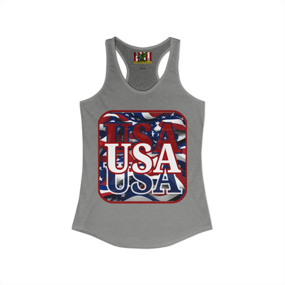 Red WHITE and Blue USA Patriot Women's Racerback Tank Top by theGreenDragonTavern.shop