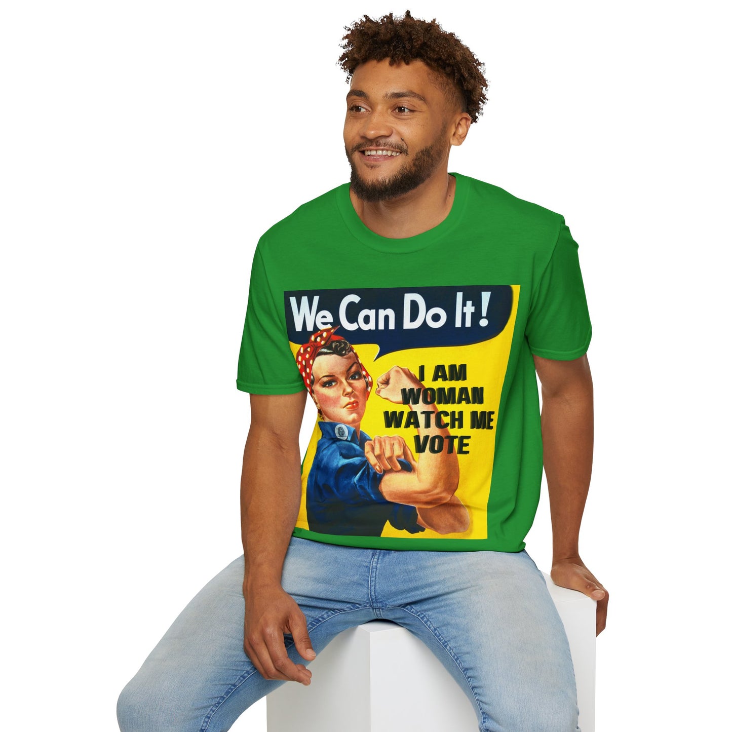 I Am Woman Watch Me Vote Rosie Dark colors Unisex T-Shirt by theGreenDragonTavern.shop