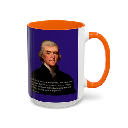 We hold these truths to be self-evident Dark Purple Accent Mug by theGreenDragonTavern.shop