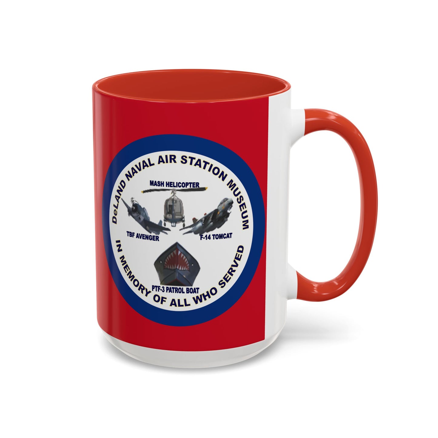 DNASM 2-sided, Founding & Student Art w/Navy Ring Red Accent Mug by theGreenDragonTavern.shop