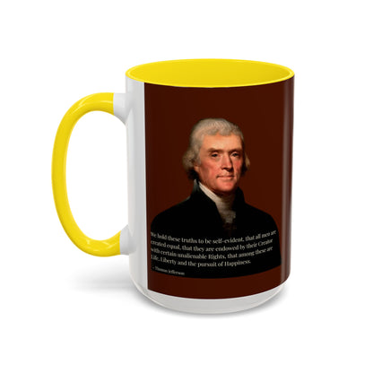 We hold these truths to be self-evident Brown Accent Mug by theGreenDragonTavern.shop