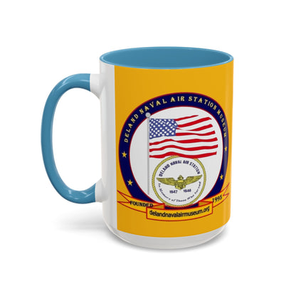 DeLand Naval Air Station Museum Yellow Accent Mug by theGreenDragonTavern.shop