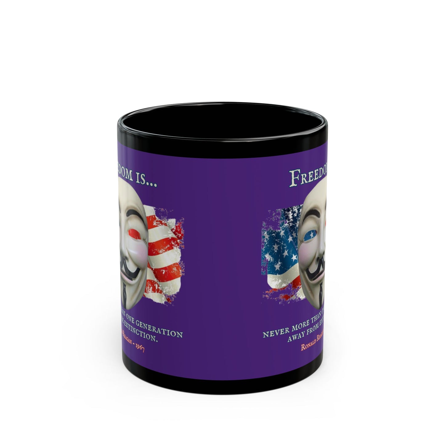 Ronald Reagan Freedom Vendetta Purple Mug by theGreenDragonTavern.shop