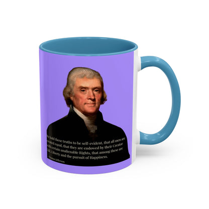 We hold these truths to be self-evident Light Purple Accent Mug by theGreenDragonTavern.shop