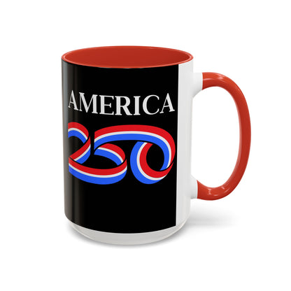 America 250 Black Accent Mug by theGreenDragonTavern.shop