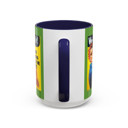 I Am Woman Watch Me Vote Rosie Green Accent Mug by theGreenDragonTavern.shop