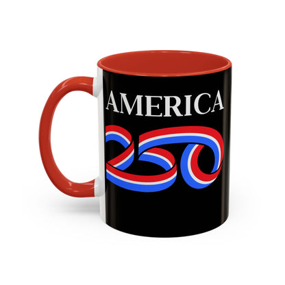 America 250 Black Accent Mug by theGreenDragonTavern.shop